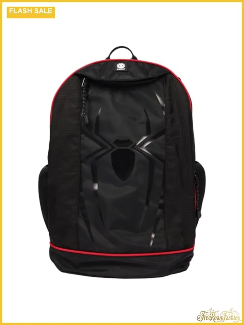 Oversized Rubberized Spider-Man Print Nylon Travel Daypack Backpack with Padded